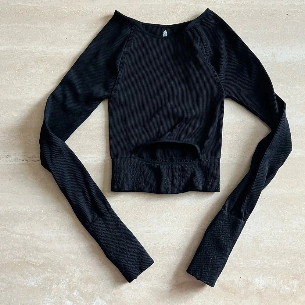 Free People Cut It Out Long Sleeve Top - Picture 1 of 3